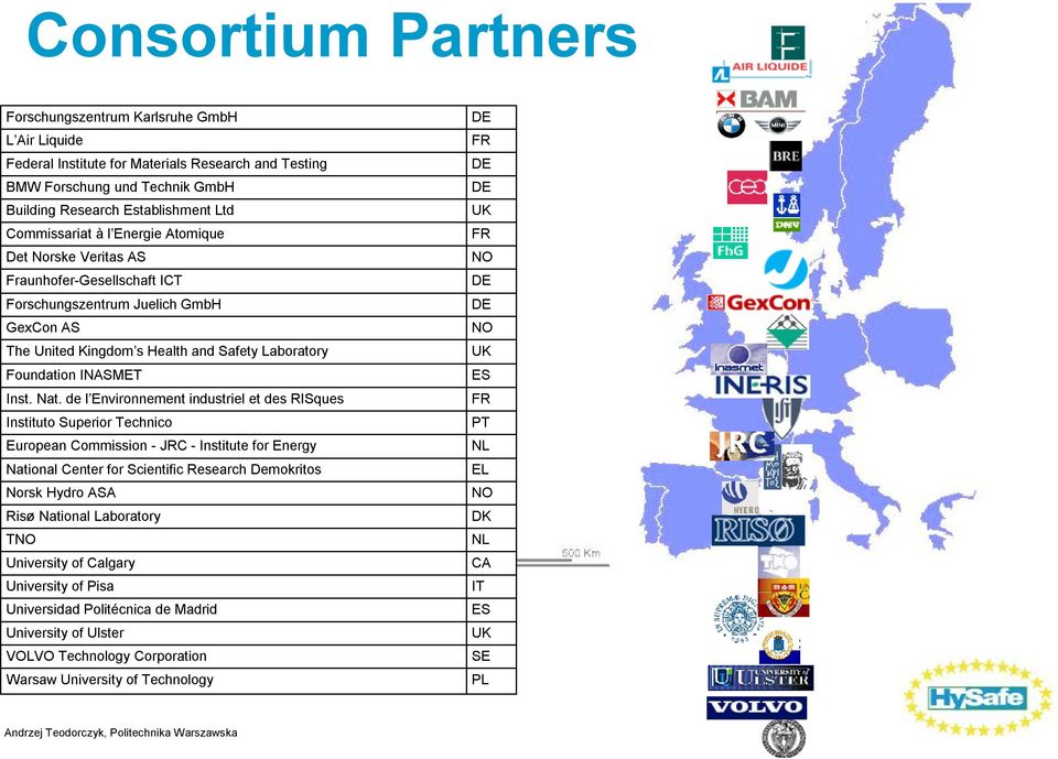 de l Environnement industriel et des RISques Instituto Superior Technico European Commission -JRC -Institute for Energy National Centerfor Scientific Research Demokritos Norsk Hydro ASA Risø National