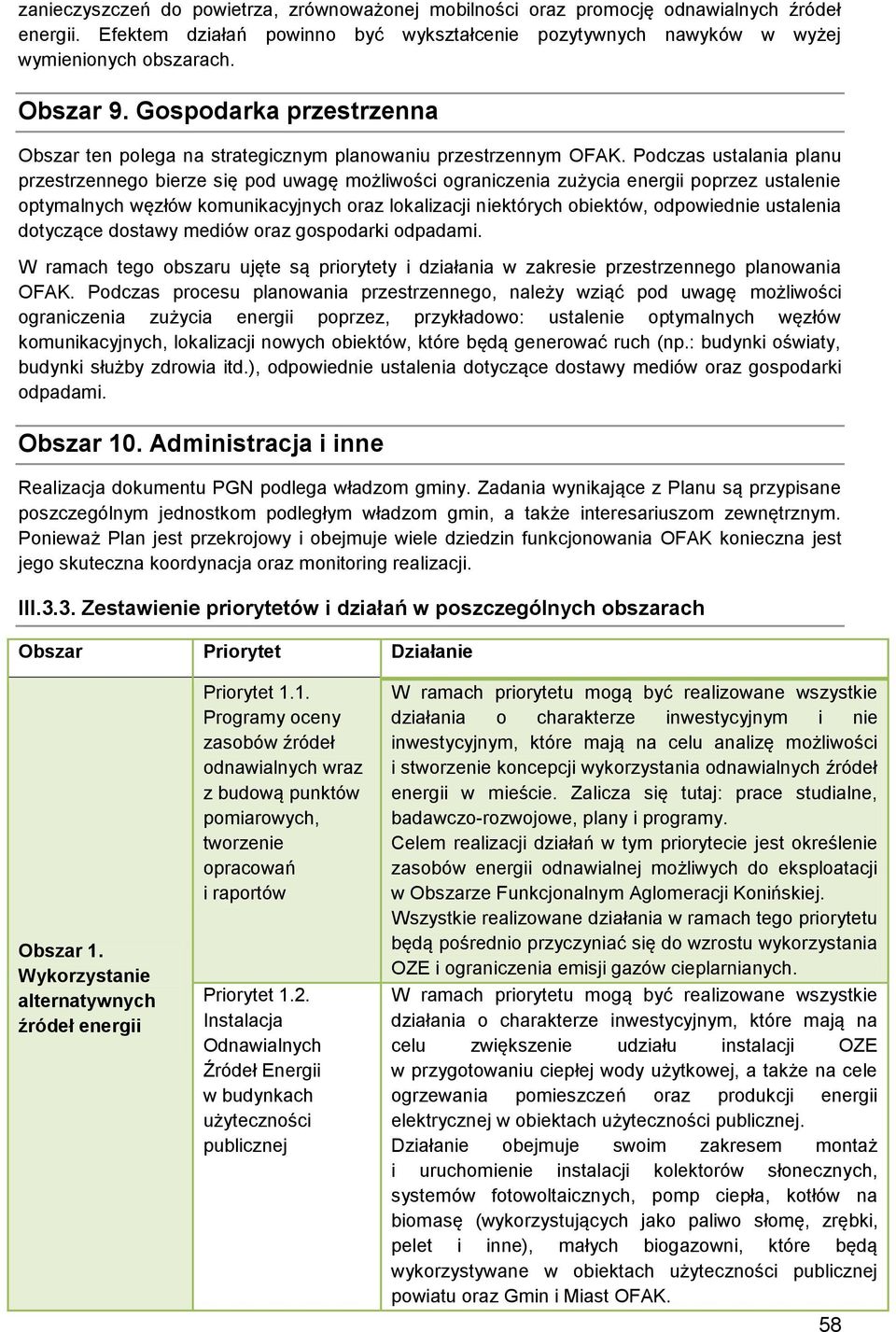 Podczas ustalania planu przestrzennego bierze się pod uwagę możliwości ograniczenia zużycia energii poprzez ustalenie optymalnych węzłów komunikacyjnych oraz lokalizacji niektórych obiektów,