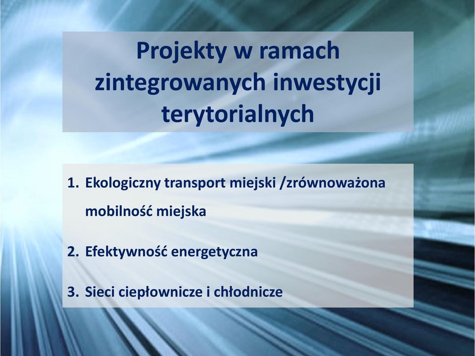 Ekologiczny transport miejski /zrównoważona