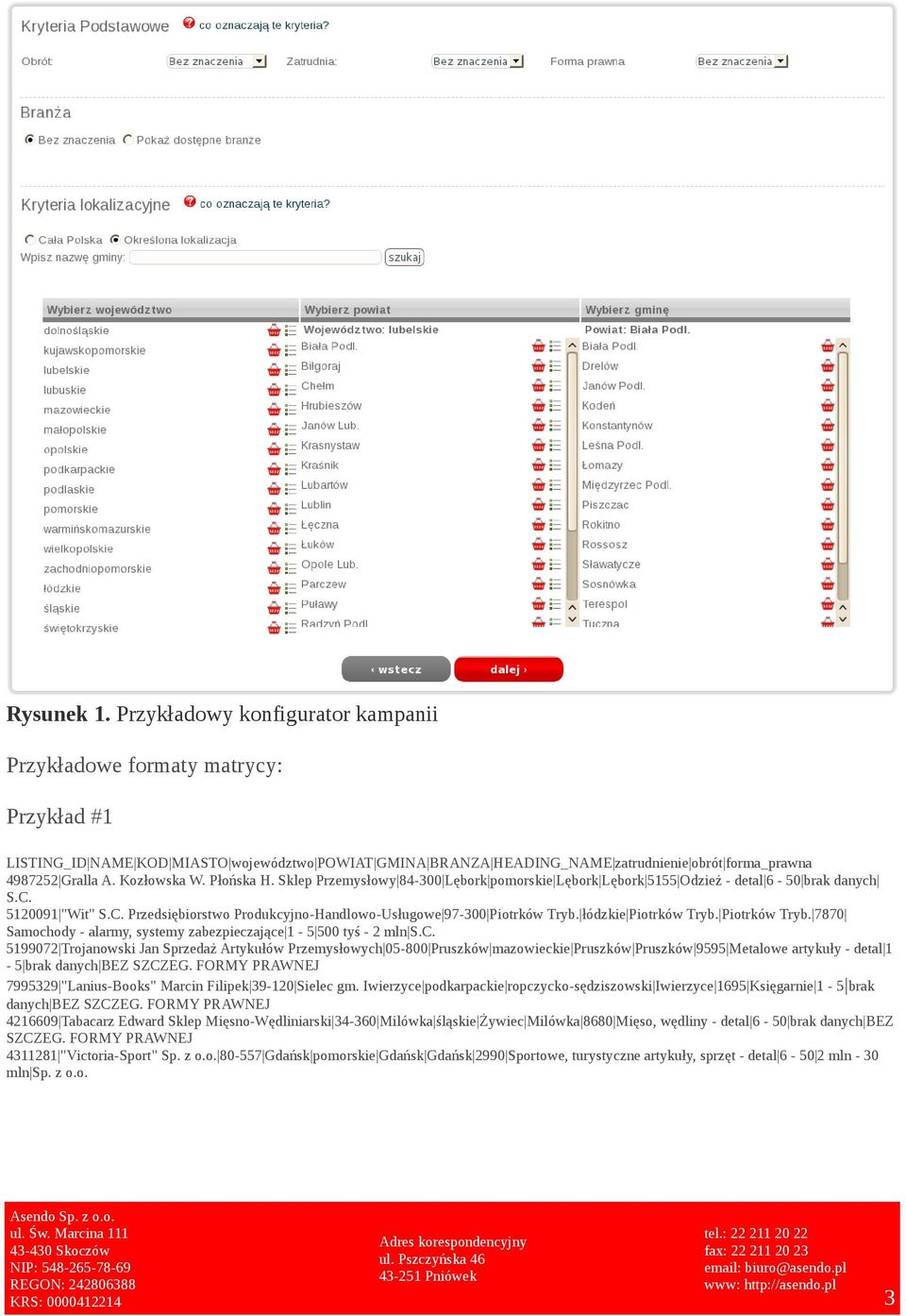 Kozłowska W. Płońska H. Sklep Przemysłowy 84-300 Lębork pomorskie Lębork Lębork 5155 Odzież - detal 6-50 brak danych S.C. 5120091 "Wit" S.C. Przedsiębiorstwo Produkcyjno-Handlowo-Usługowe 97-300 Piotrków Tryb.