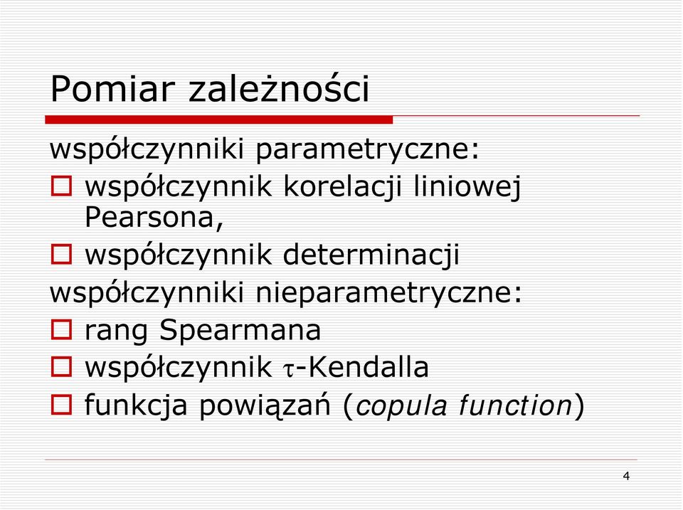 determinacji współczynniki nieparametryczne: rang