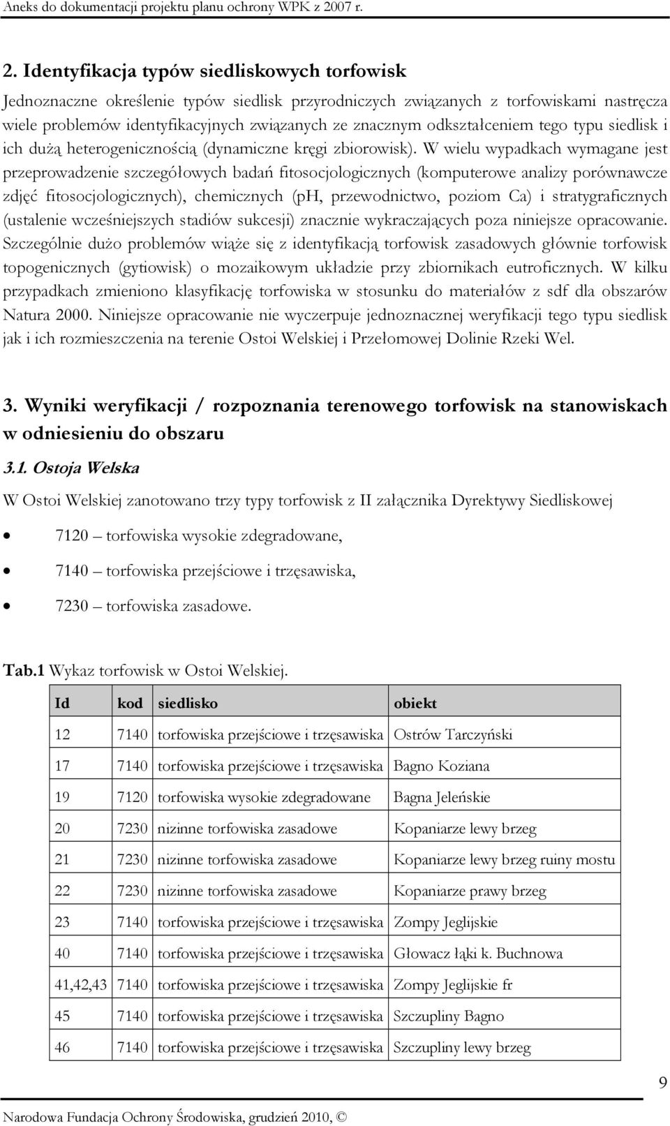 W wielu wypadkach wymagane jest przeprowadzenie szczegółowych badań fitosocjologicznych (komputerowe analizy porównawcze zdjęć fitosocjologicznych), chemicznych (ph, przewodnictwo, poziom Ca) i