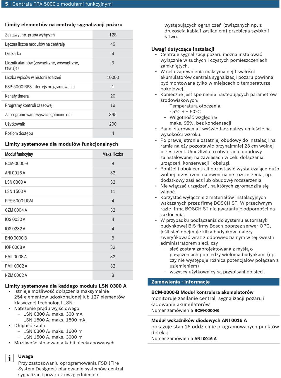 timera 20 Programy kontroli czasowej 19 Zaprogramowane wyszczególnione dni 365 Użytkownik 200 Poziom dostęp 4 Limity systemowe dla modłów fnkcjonalnych Modł fnkcyjny 3 Maks.