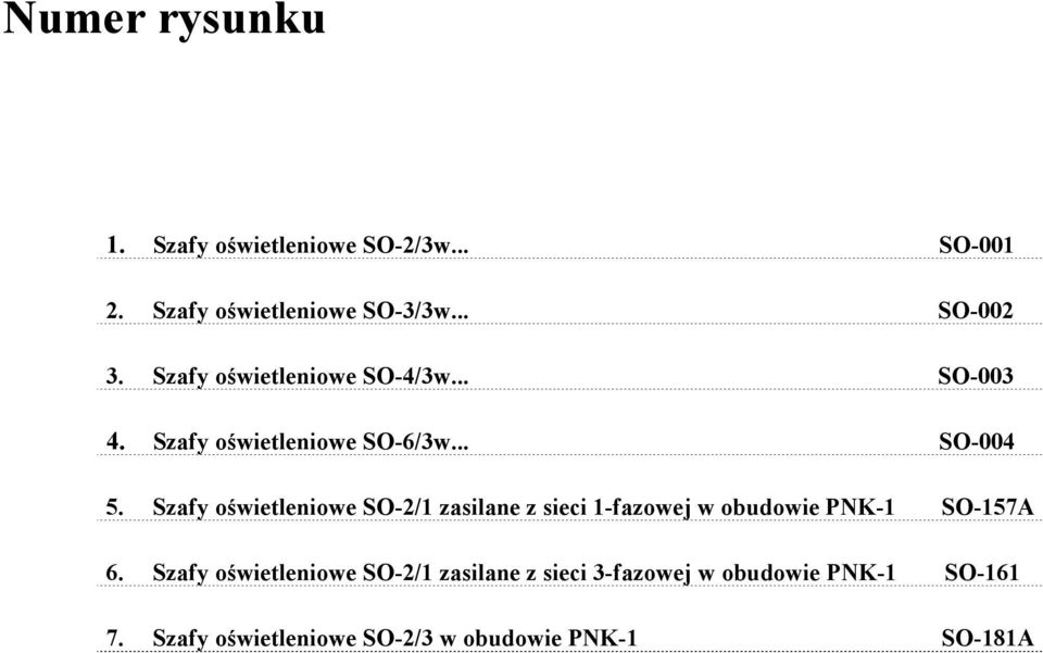 Szafy oświetleniowe SO-/ zasilane z sieci -fazowej w obudowie PNK- SO-57A 6.