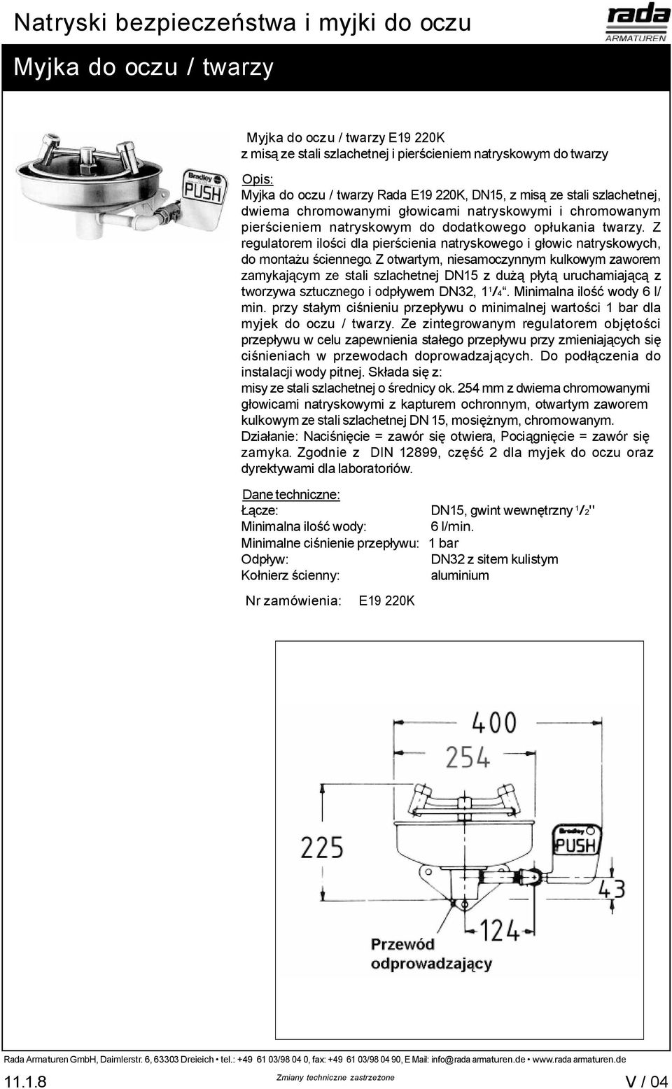 Z regulatorem ilo ci dla pier cienia natryskowego i g owic natryskowych, do monta u ciennego.