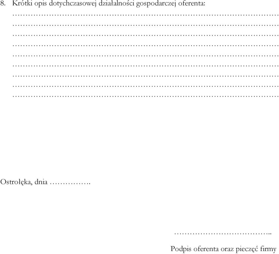 oferenta: Ostrołęka, dnia.