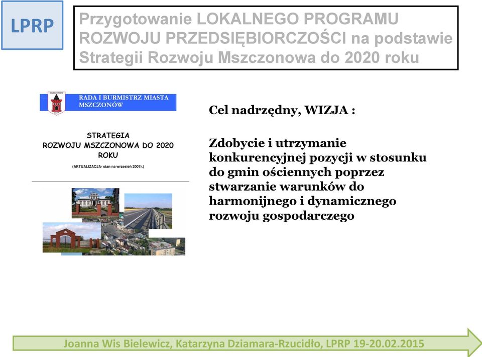 Zdobycie i utrzymanie konkurencyjnej pozycji w stosunku do gmin ościennych