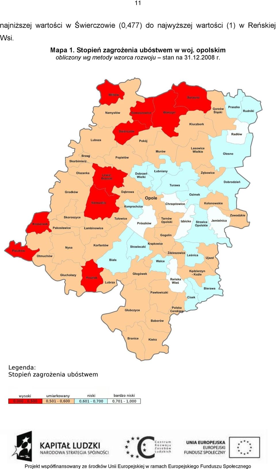 Stopień zagrożenia ubóstwem w woj.