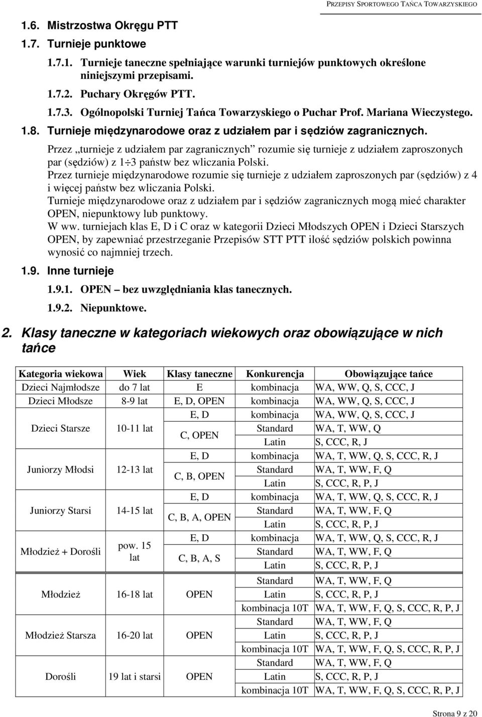 Przez turnieje z udziałem par zagranicznych rozumie się turnieje z udziałem zaproszonych par (sędziów) z 1 3 państw bez wliczania Polski.