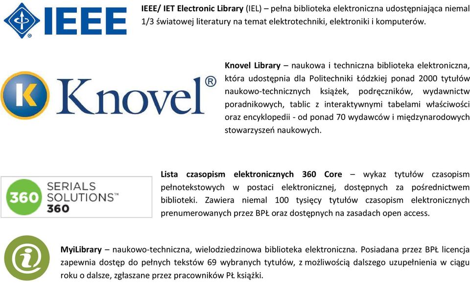 tablic z interaktywnymi tabelami właściwości oraz encyklopedii - od ponad 70 wydawców i międzynarodowych stowarzyszeń naukowych.