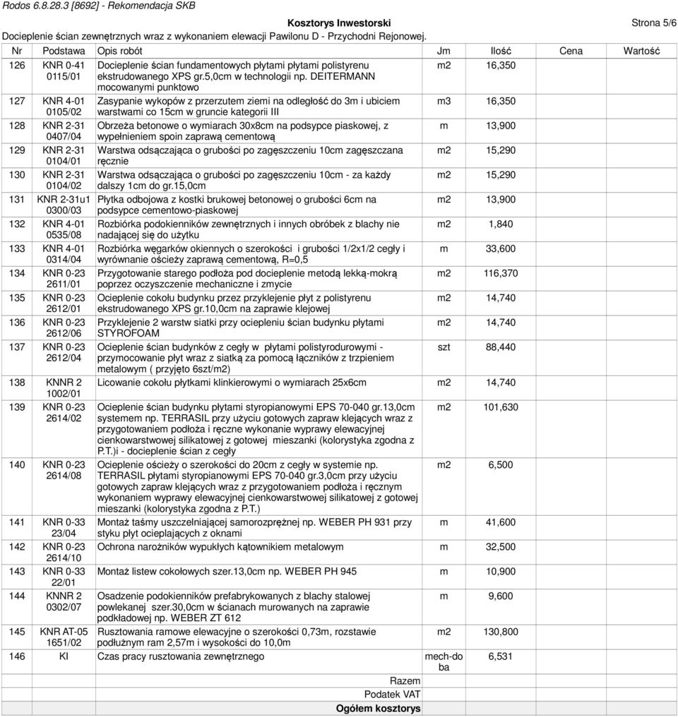 płytami płytami polistyrenu ekstrudowanego XPS gr.5,0cm w technologii np.