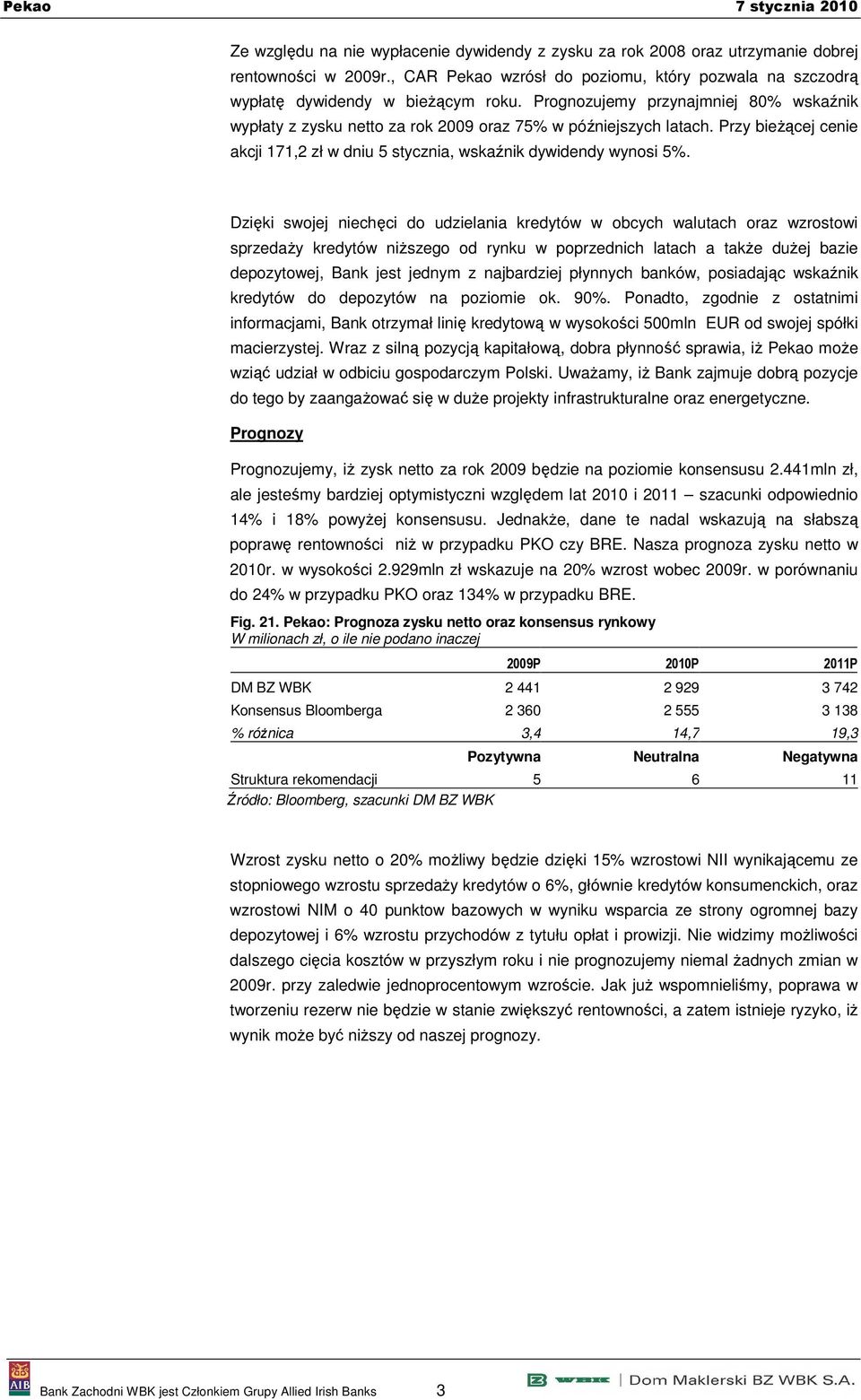 Przy bieŝącej cenie akcji 171,2 zł w dniu 5 stycznia, wskaźnik dywidendy wynosi 5%.