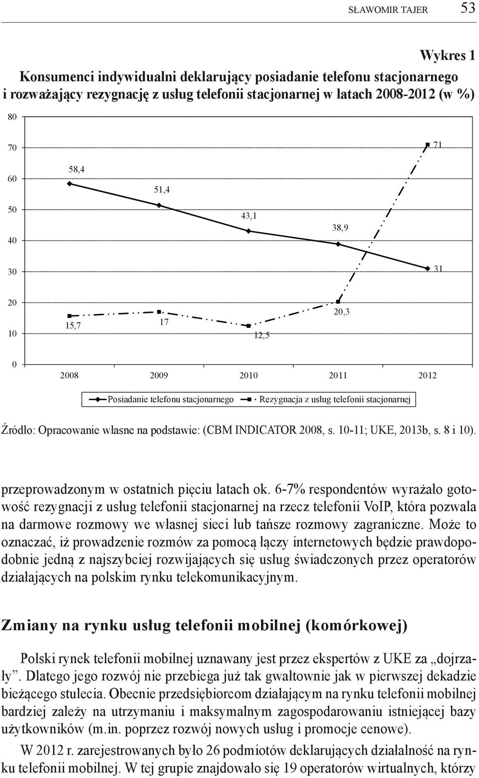 6-7% respondentów wyrażało gotowość rezygnacji z usług telefonii stacjonarnej na rzecz telefonii VoIP, która pozwala na darmowe rozmowy we własnej sieci lub tańsze rozmowy zagraniczne.