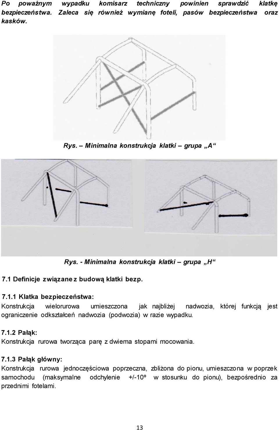 Definicje związane z budową klatki bezp. 7.1.