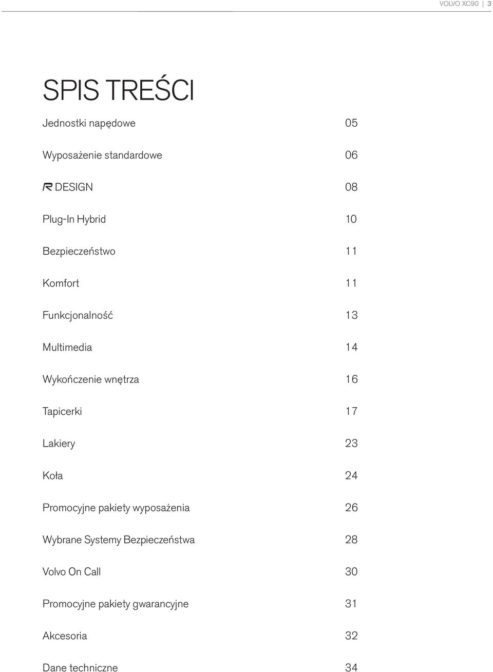 16 Tapicerki 17 Lakiery 23 Koła 24 Promocyjne pakiety wyposażenia 26 Wybrane Systemy