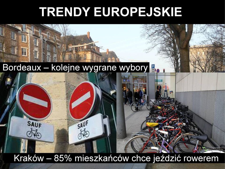 pieszych - Karta Brukselska / polityki rowerowe - projekty