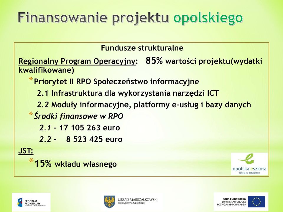 1 Infrastruktura dla wykorzystania narzędzi ICT 2.