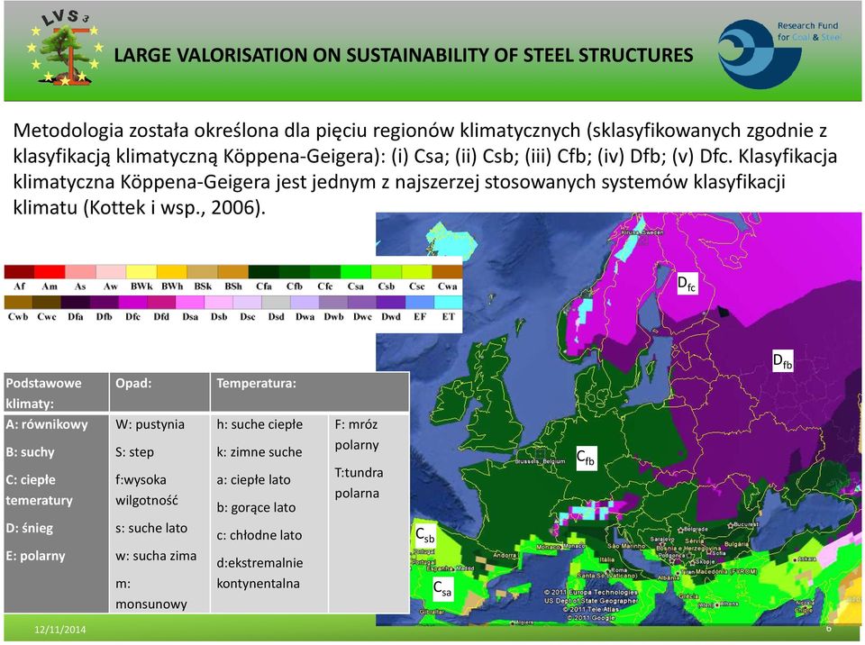 D fc D fb Podstawowe klimaty: Opad: Temperatura: A: równikowy B: suchy C: ciepłe temeratury W: pustynia S: step f:wysoka wilgotność h: suche ciepłe k: zimne suche a: