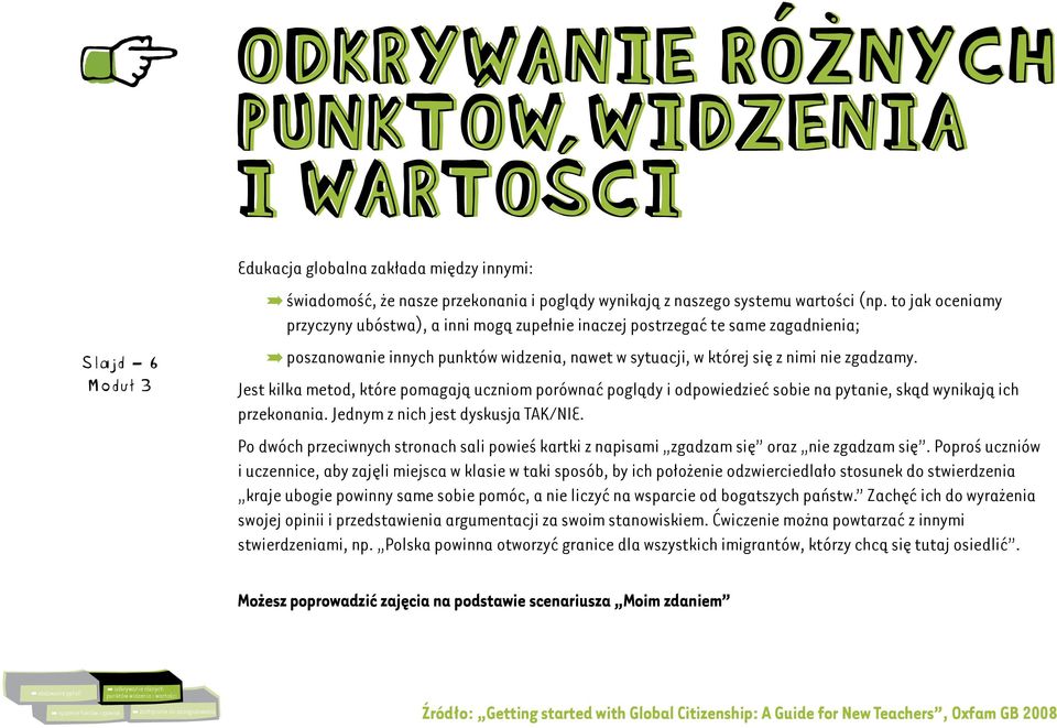 Jest kilka metod, które pomagają uczniom porównać poglądy i odpowiedzieć sobie na pytanie, skąd wynikają ich przekonania. Jednym z nich jest dyskusja TAK/NIE.