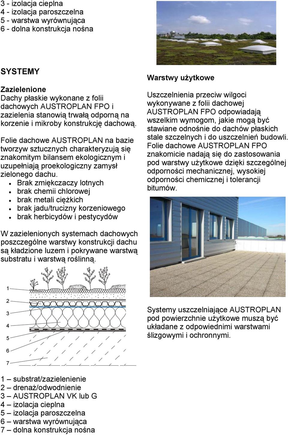 Brak zmiękczaczy lotnych brak chemii chlorowej brak metali ciężkich brak jadu/trucizny korzeniowego brak herbicydów i pestycydów Warstwy użytkowe Uszczelnienia przeciw wilgoci wykonywane z folii