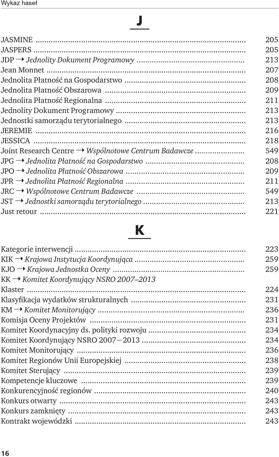 .. 549 JPG Jednolita Płatność na Gospodarstwo... 208 JPO Jednolita Płatność Obszarowa... 209 JPR Jednolita Płatność Regionalna... 211 JRC Wspólnotowe Centrum Badawcze.