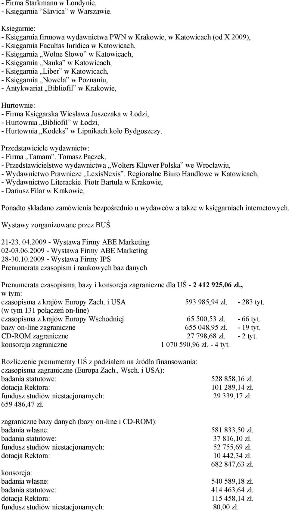 Katowicach, - Księgarnia Liber w Katowicach, - Księgarnia Nowela w Poznaniu, - Antykwariat Bibliofil w Krakowie, Hurtownie: - Firma Księgarska Wiesława Juszczaka w Łodzi, - Hurtownia Bibliofil w