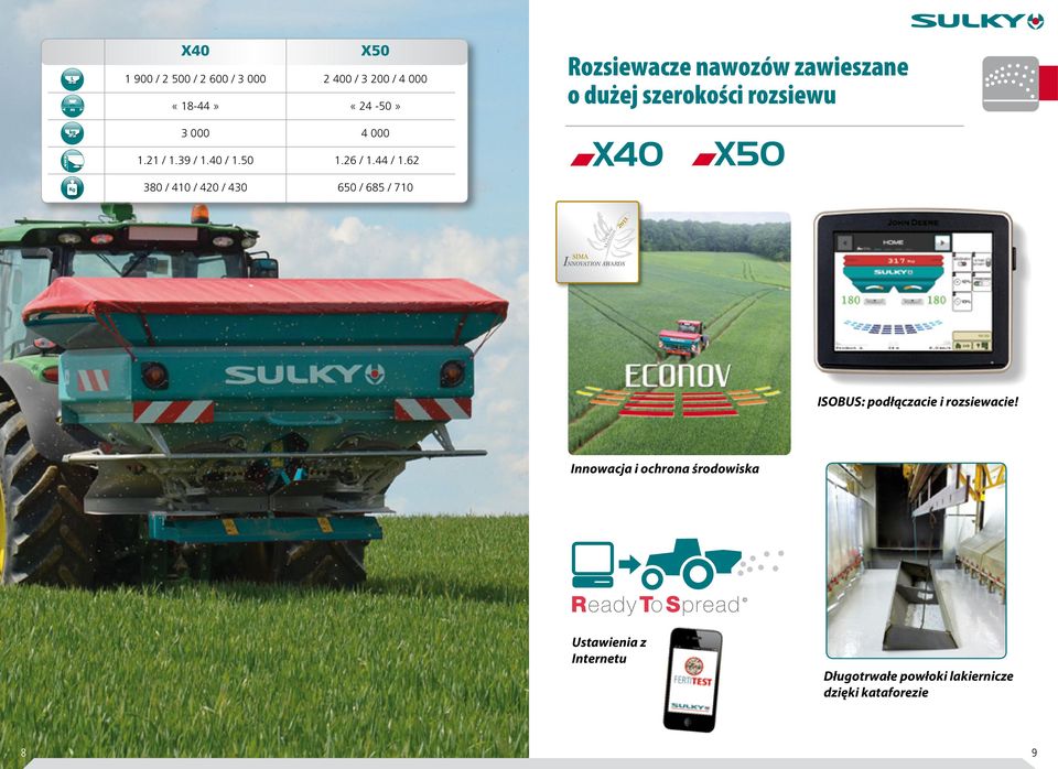 44 / 1.62 380 / 410 / 420 / 430 650 / 685 / 710 ISOBUS: podłączacie i rozsiewacie!