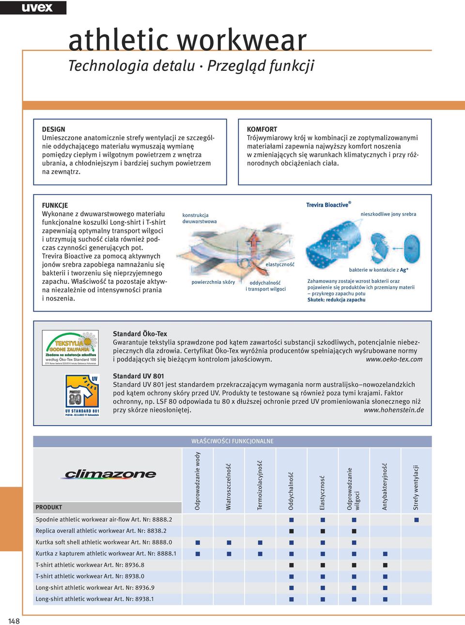 KOMFORT Trójwymiarowy krój w kombinacji ze zoptymalizowanymi materiałami zapewnia najwyższy komfort noszenia w zmieniających się warunkach klimatycznych i przy różnorodnych obciążeniach ciała.