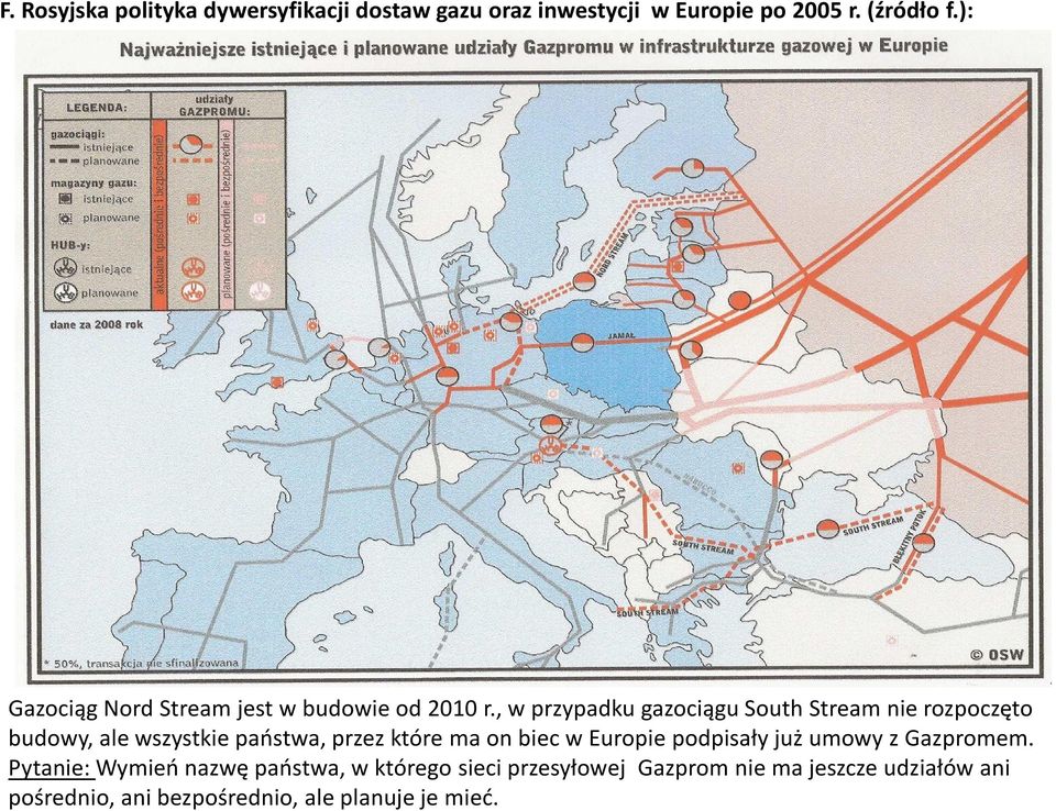 , w przypadku gazociągu SouthStreamnie rozpoczęto budowy, ale wszystkie państwa, przez które ma on biec w