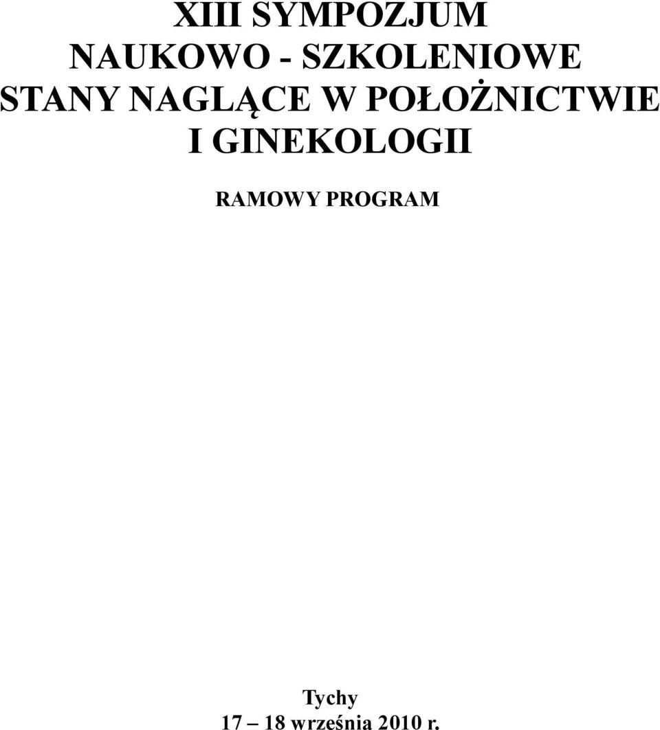 POŁOŻNICTWIE I GINEKOLOGII