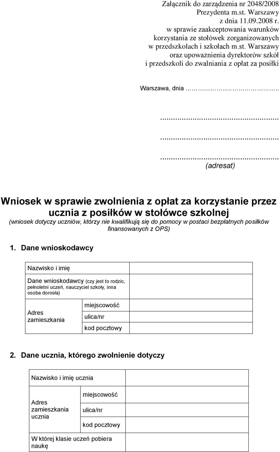 posiłków finansowanych z OPS) 1.