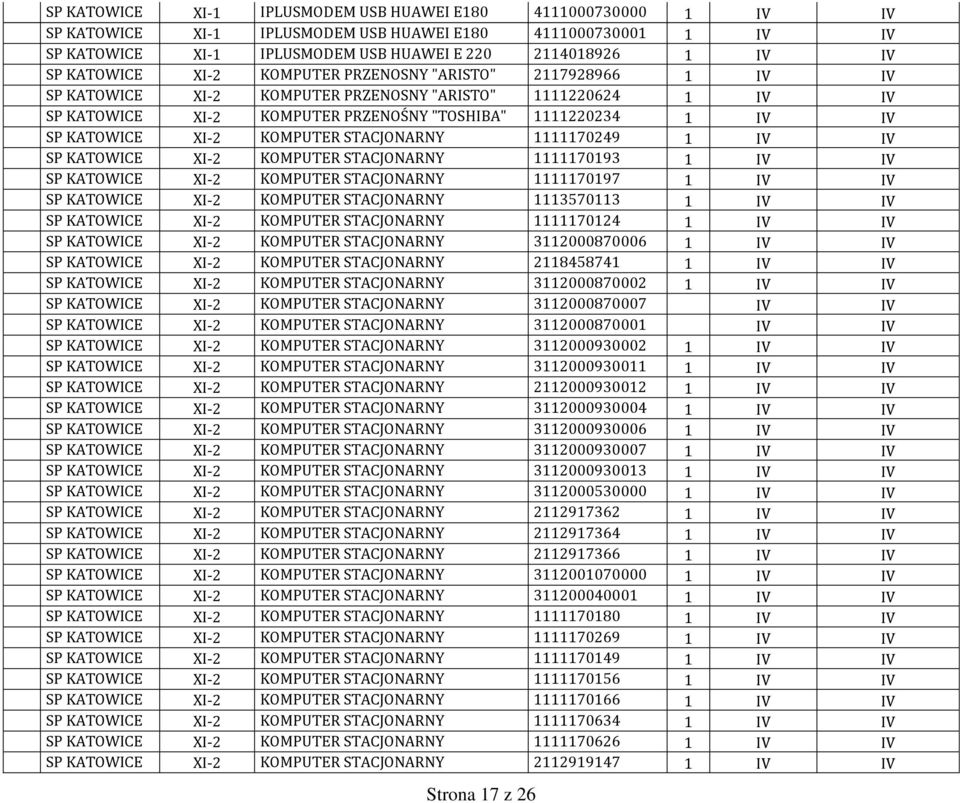 STACJONARNY 1111170124 KOMPUTER STACJONARNY 3112000870006 KOMPUTER STACJONARNY 2118458741 KOMPUTER STACJONARNY 3112000870002 KOMPUTER STACJONARNY 3112000870007 IV IV KOMPUTER STACJONARNY 311200087000