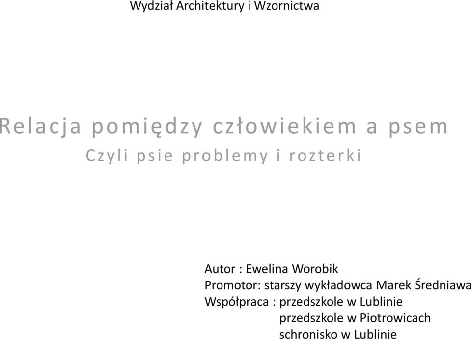 Worobik Promotor: starszy wykładowca Marek Średniawa Współpraca :