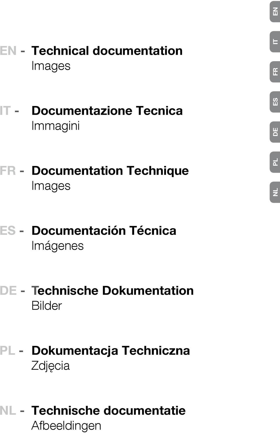 Documentación Técnica Imágenes DE - Technische Dokumentation Bilder PL