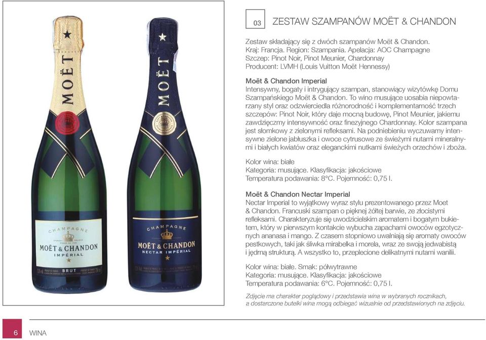 wizytówkę Domu Szampańskiego Moët & Chandon.