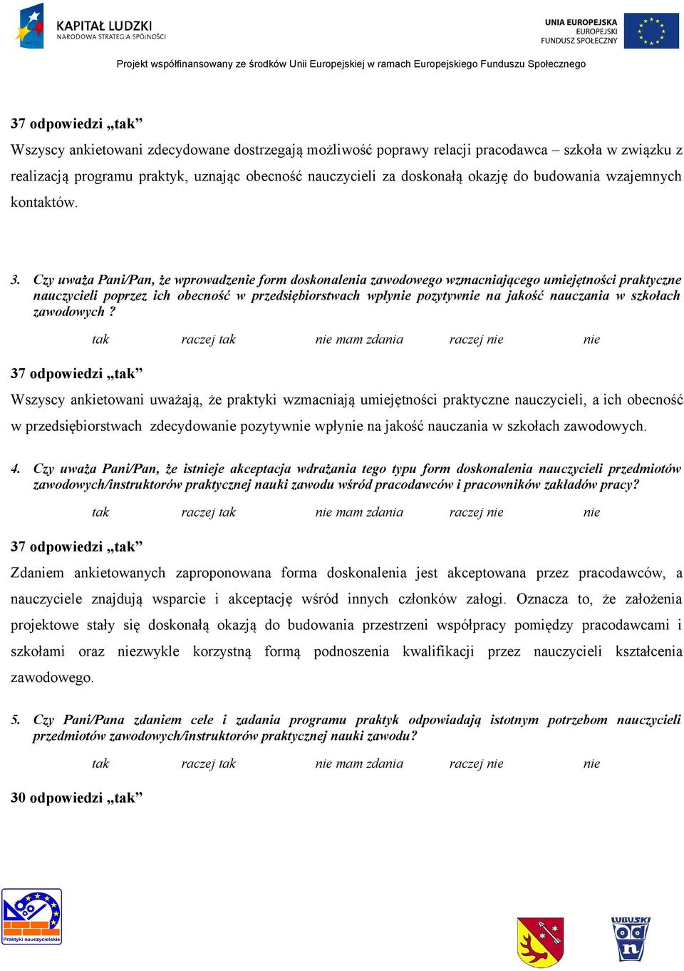 Czy uważa Pani/Pan, że wprowadzenie form doskonalenia zawodowego wzmacniającego umiejętności praktyczne nauczycieli poprzez ich obecność w przedsiębiorstwach wpłynie pozytywnie na jakość nauczania w