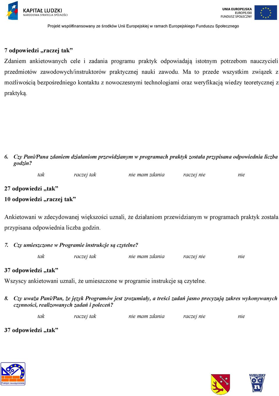 Czy Pani/Pana zdaniem działaniom przewidzianym w programach praktyk została przypisana odpowiednia liczba godzin?