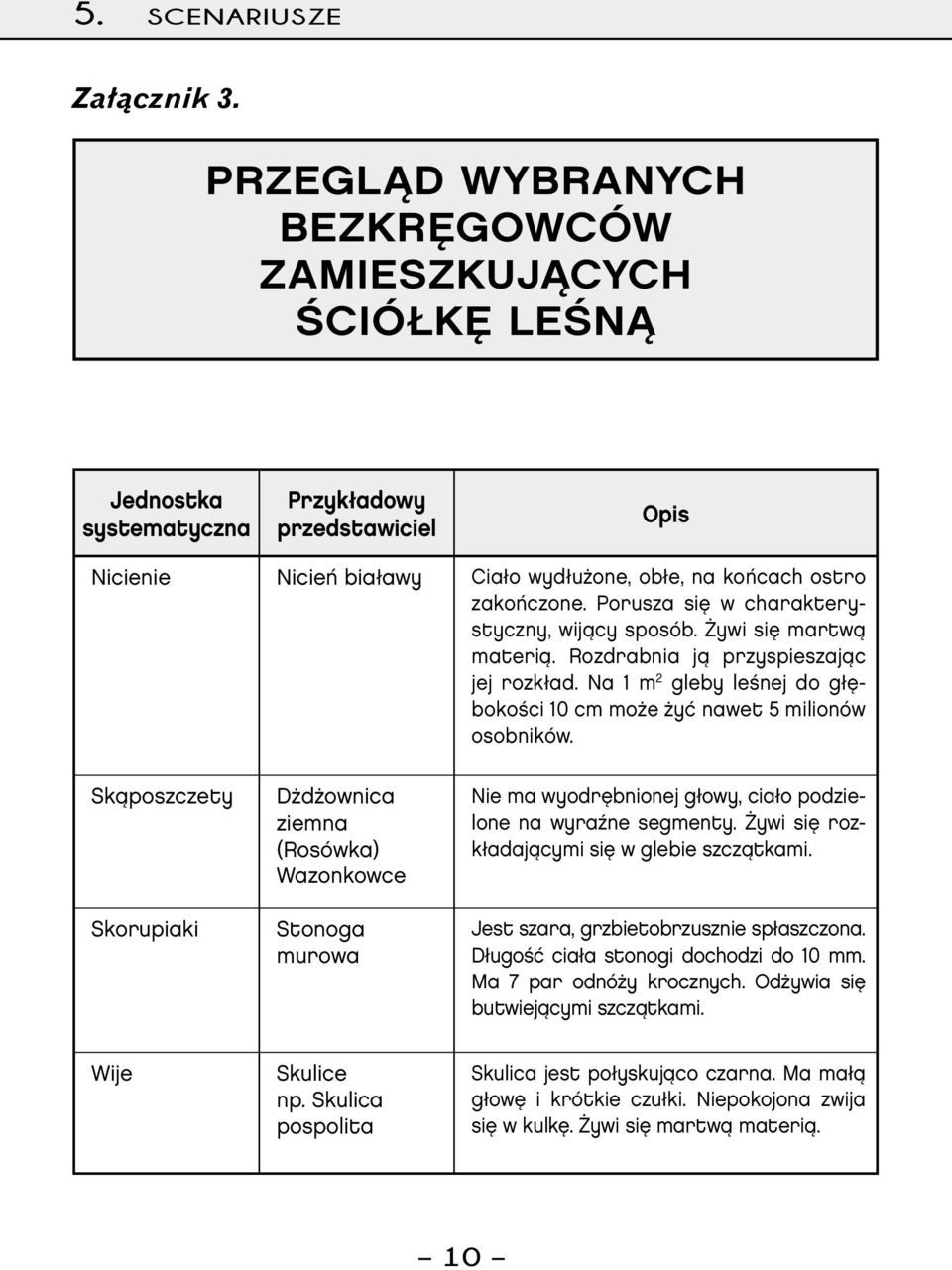 Porusza się w charakterystyczny, wijący sposób. Żywi się martwą materią. Rozdrabnia ją przyspieszając jej rozkład. Na 1 m 2 gleby leśnej do głębokości 10 cm może żyć nawet 5 milionów osobników.