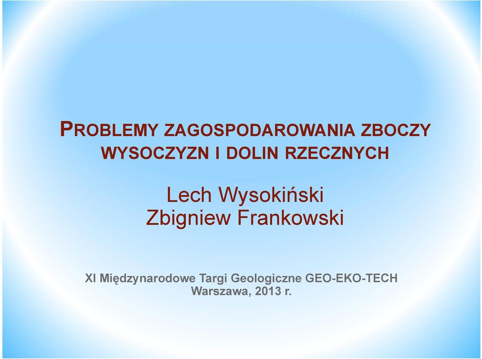 Wysokiński Zbigniew Frankowski XI