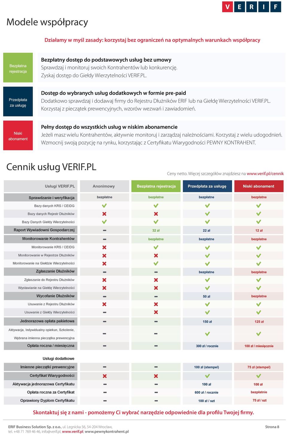 Pełny dostęp do wszystkich usług w niskim abonamencie Jeżeli masz wielu Kontrahentów, aktywnie monitoruj i zarządzaj należnościami. Korzystaj z wielu udogodnień.