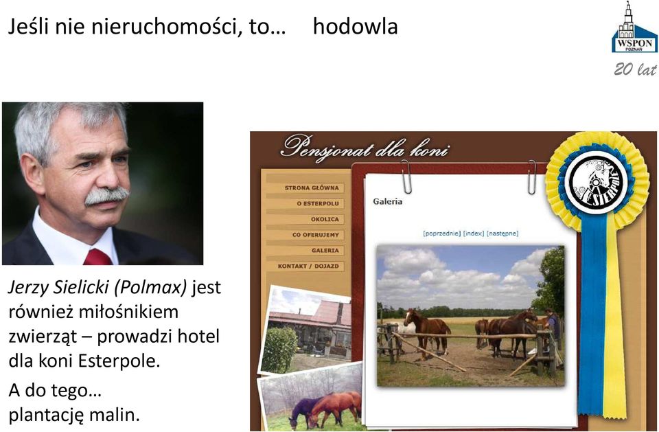 miłośnikiem zwierząt prowadzi hotel