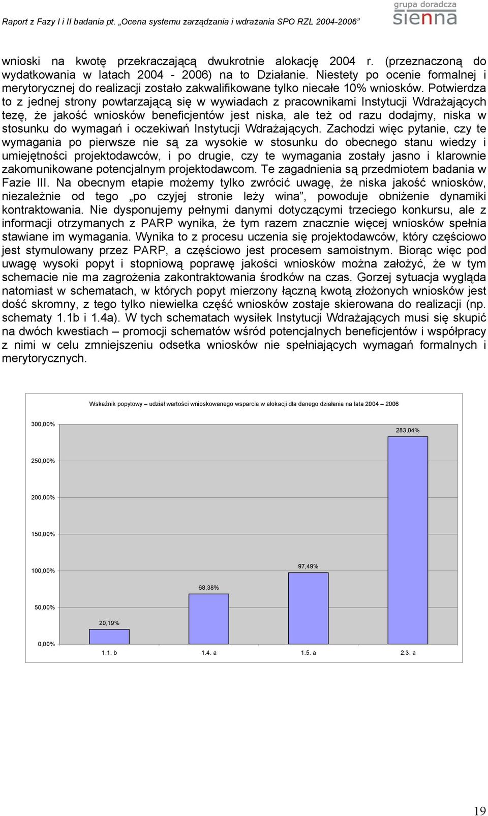 Potwierdza to z jednej strony powtarzającą się w wywiadach z pracownikami Instytucji Wdrażających tezę, że jakość wniosków beneficjentów jest niska, ale też od razu dodajmy, niska w stosunku do