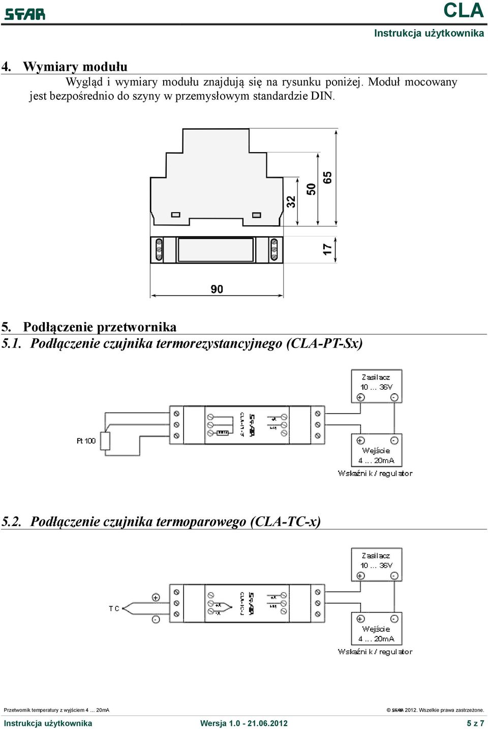 Podłączenie przetwornika 5.1.