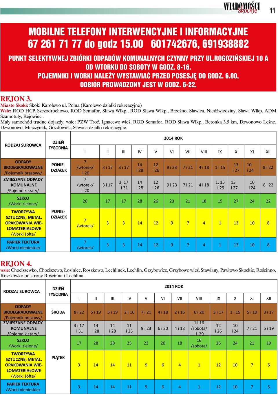 Polna (Karolewo działki rekreacyjne) Wsie: ROD HCP, Szczodrochowo, ROD Semafor, Sława Wlkp., ROD Sława Wlkp., Brzeźno, Sławica, Niedźwiedziny, Sława Wlkp. ADM Szamotuły, Rejowiec.