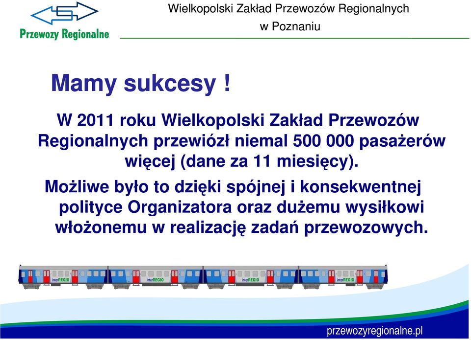 niemal 500 000 pasażerów więcej (dane za 11 miesięcy).