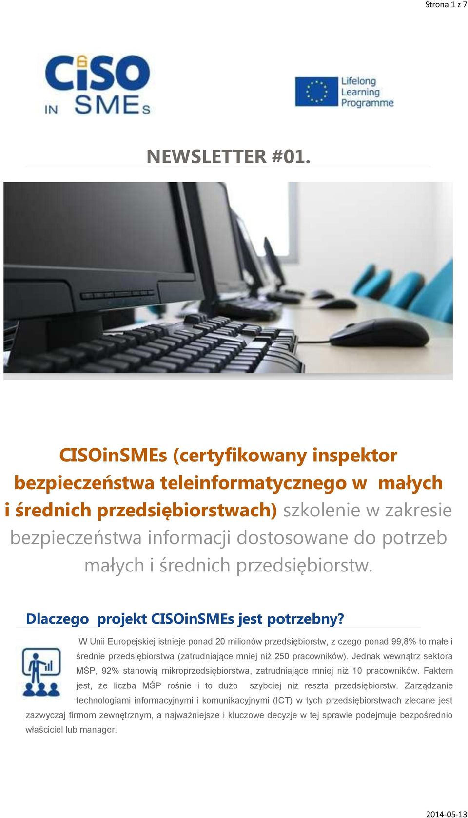 przedsiębiorstw. Dlaczego projekt CISOinSMEs jest potrzebny?