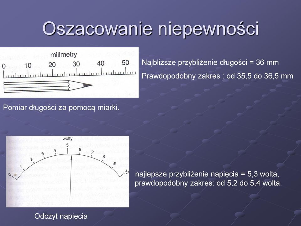 długości za pomocą miarki.