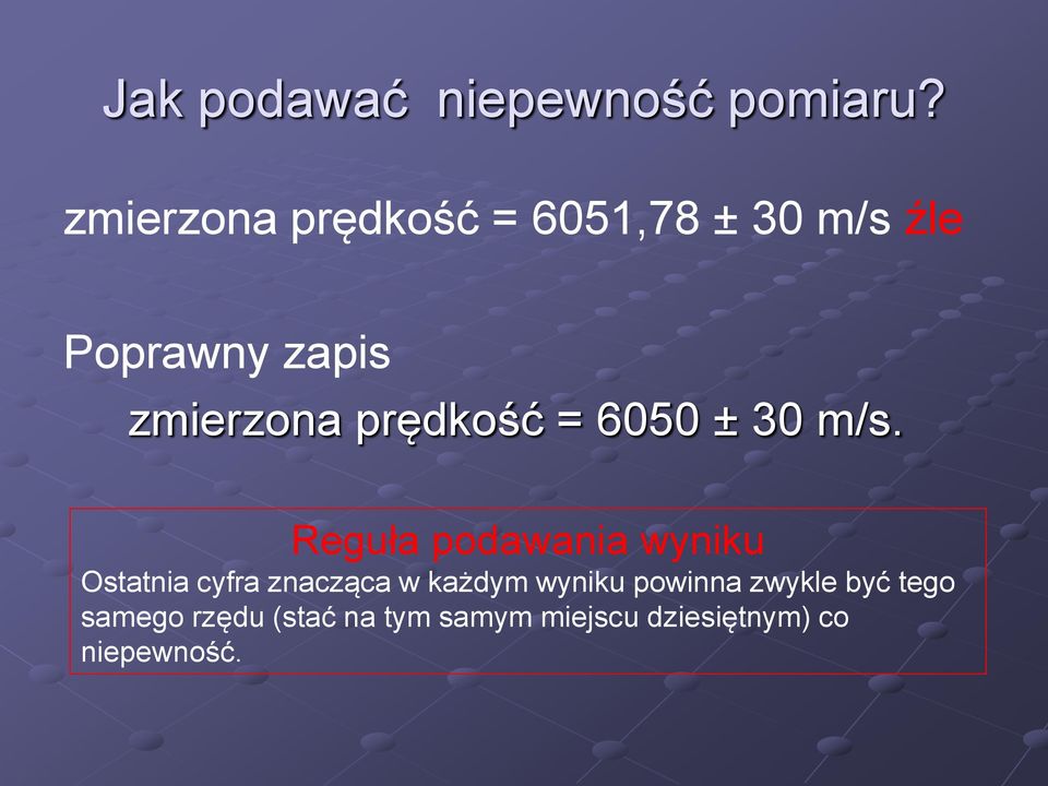 prędkość = 6050 ± 30 m/s.