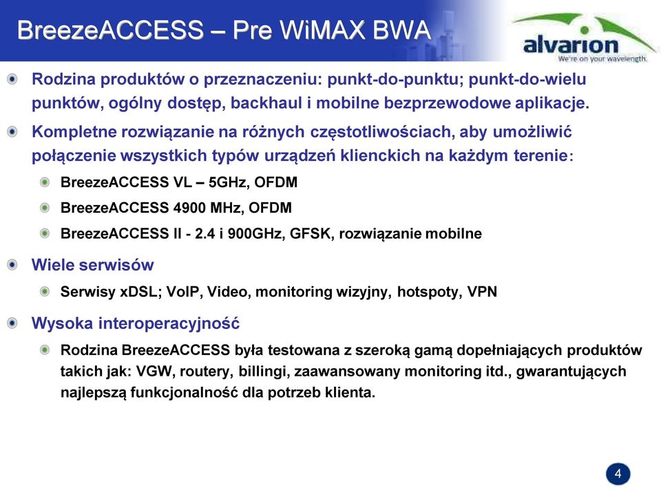 MHz, OFDM BreezeACCESS II - 2.