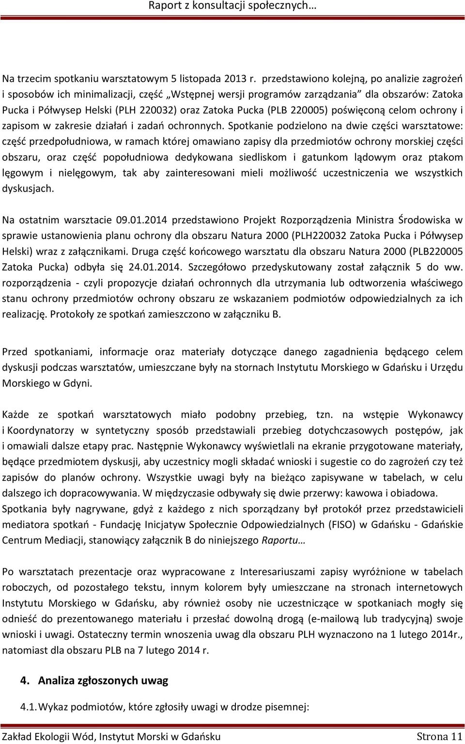 220005) poświęconą celom ochrony i zapisom w zakresie działań i zadań ochronnych.